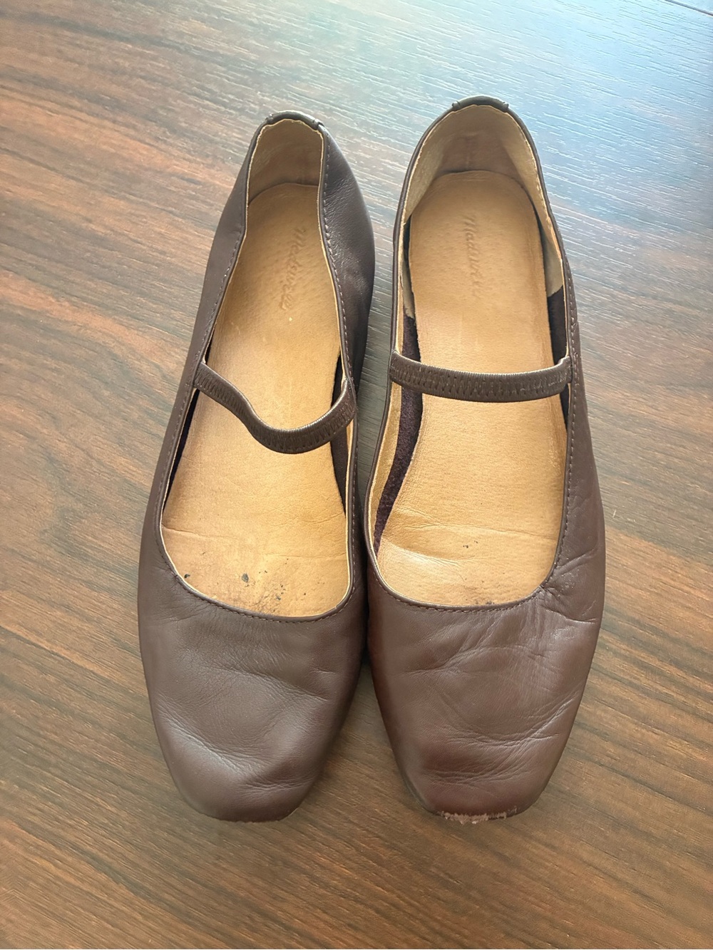 Madewell Chocolate Brown Leather Mary Jane Flats